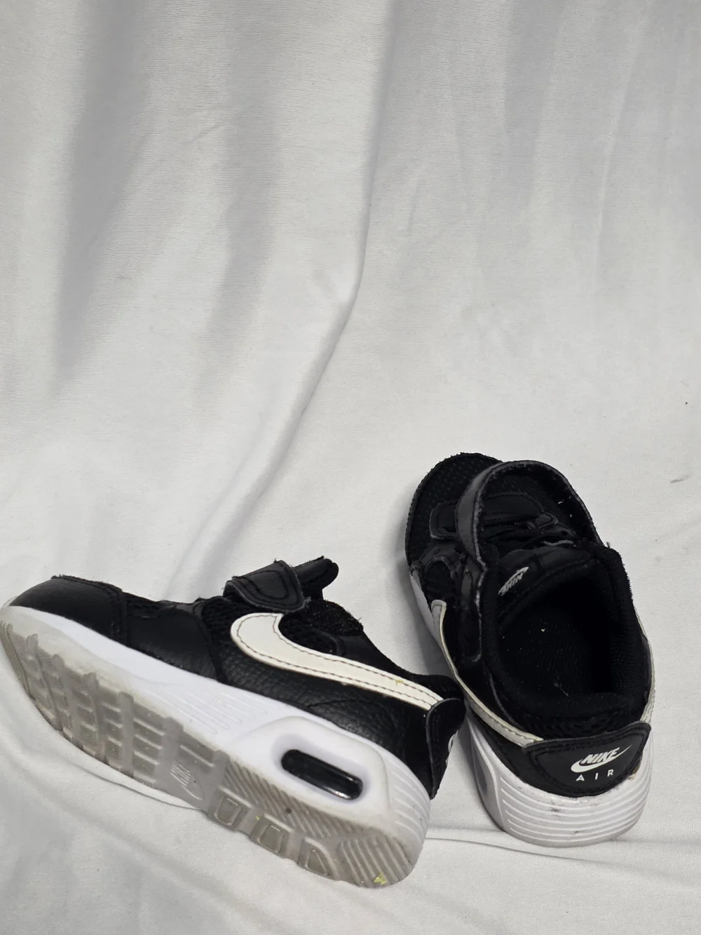 Nike Kids Black and White Hook-and-Loop Sneakers